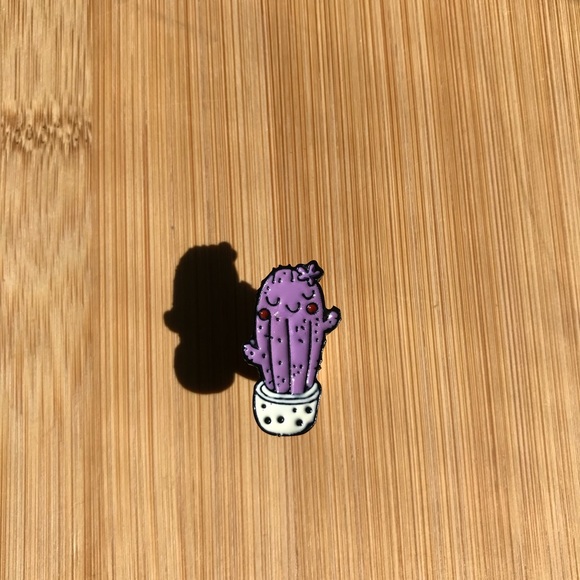 Purple Cactus Enamel Pin NWOT - Picture 3 of 4